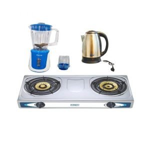 Pack Cuisine 3en 1 - 1Plaque à Gaz automatique - 1Mixeur 2bols -1Boilloire - 1an Garantie