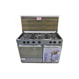 FIABTEC - Cuisinière à Gaz - 5 Foyers - INOX- FTGOX-72050BL - 90cmX60cm - Etat Neuf 1 An Garantie