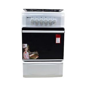 DELTA-Cuisinière à Gaz - 4 Foyers 50x60 - Inox recouvert d'émail- 12mois de garantie