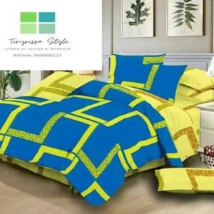 2 Draps- 2 TAIES De Lit Graphique Multicolore