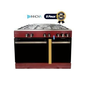 Cuisinière INNOVA IN900 5 feux - ROUGE - 60 x 90 - Avec porte Bouteille - 06 mois