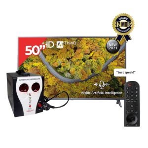 Smart TV LG - 50 pouces - UHD 4K - 50UP7550PVG + Régulateur De Tension AB -1000VA - Innova